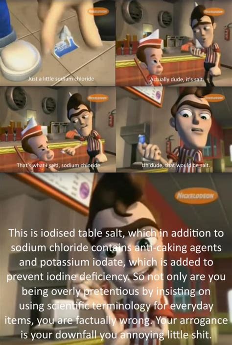 sodium neutrons|jimmy neutron sodium chloride meme.